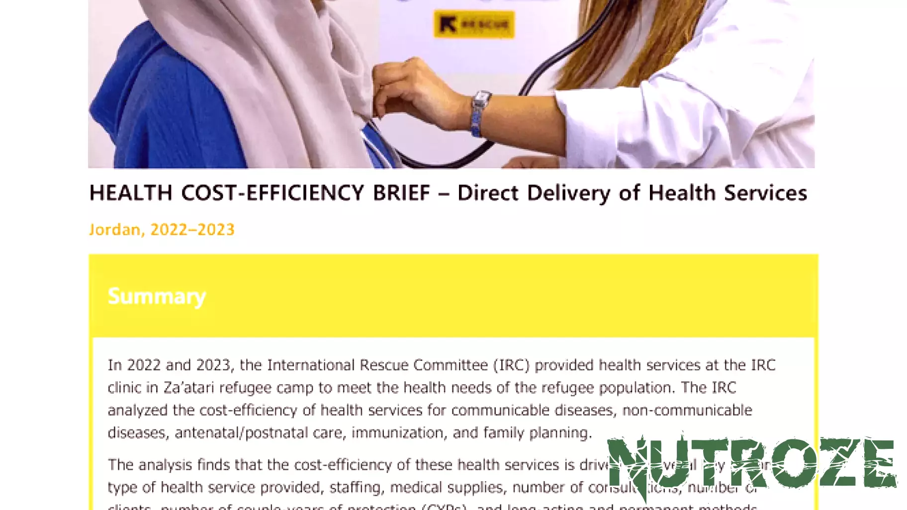 Evaluating Health Cost-Efficiency in Jordan: Direct Service Delivery Insights (2022-2023)